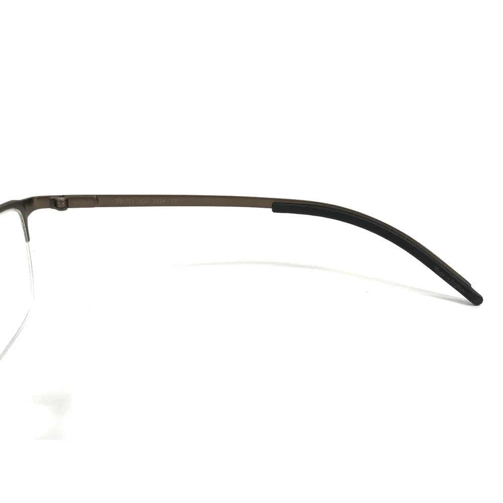 Tom Davies Eyeglasses Frames TD771 Col. 2324 Polished Brown Half Rim 53-18-135